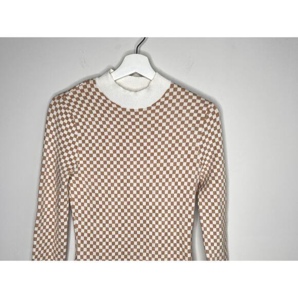 Abercrombie & Fitch Jacquard Long Sleeve Mock Neck Sweater Mini Dress Women's S - Picture 4 of 11